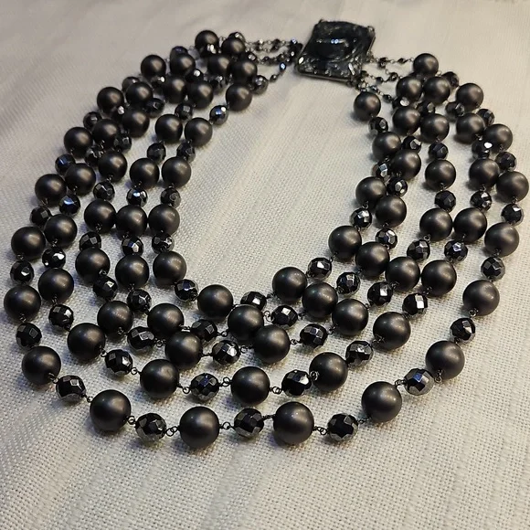 Giorgio Armani Black Multi-Strand Necklace